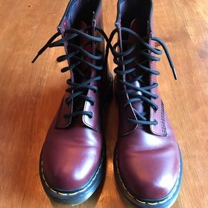 Maroon Dr. Martens Boots